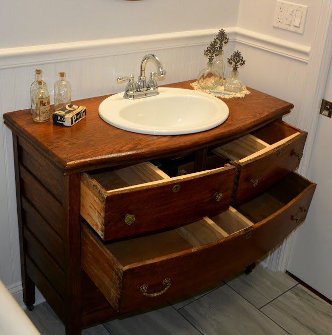 Repurposed Antique Dresser Turned Into, Dresser Sink Vanity